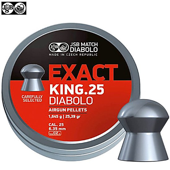 Фото Пули JSB Exact King Original 6,35 мм (1,645 г, 350 шт.) воланы в интернет-магазине Nickhunter